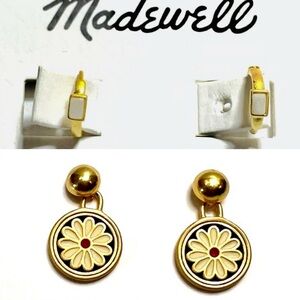 2 pairs of Madewell Earrings! Daisy Delight Post Earrings and Mini Huggie Hoops